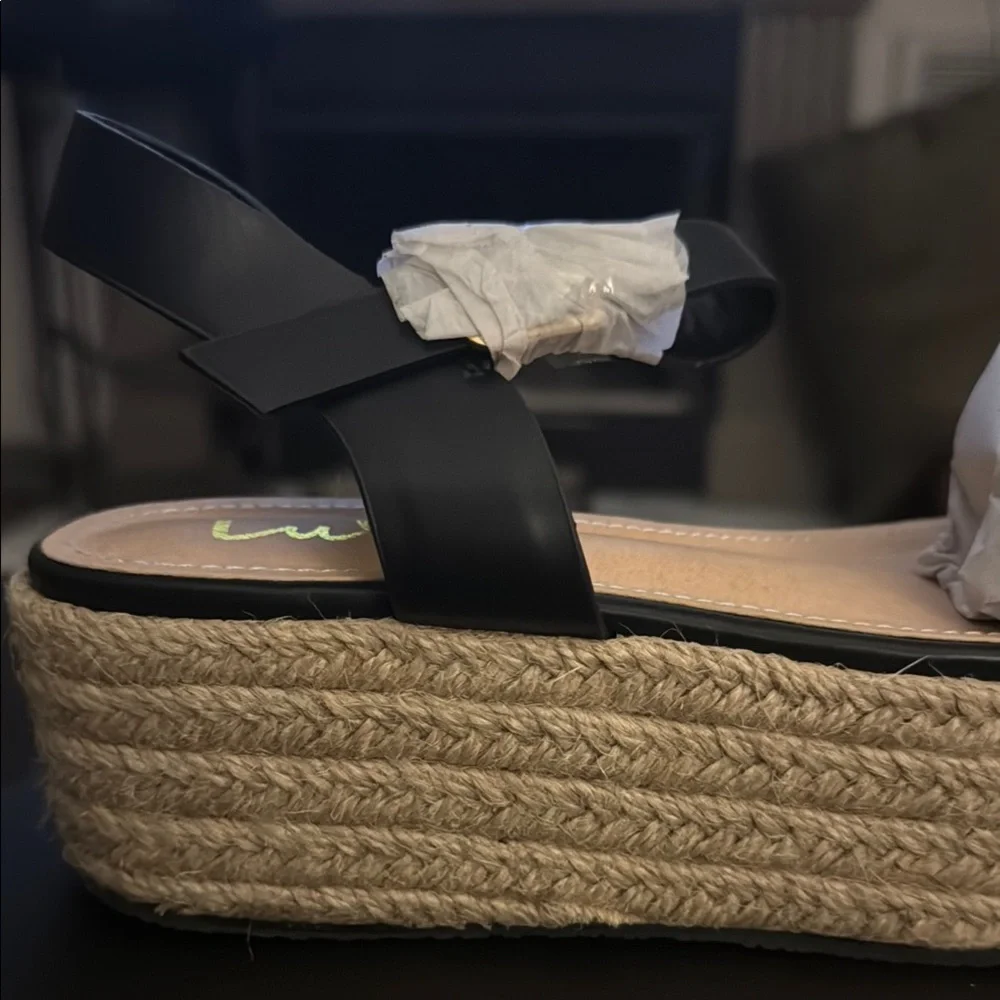 Lulus Corsa Black Espadrille Flatform Sandals Size 7.5 BRAND NEW IN BOX‼️